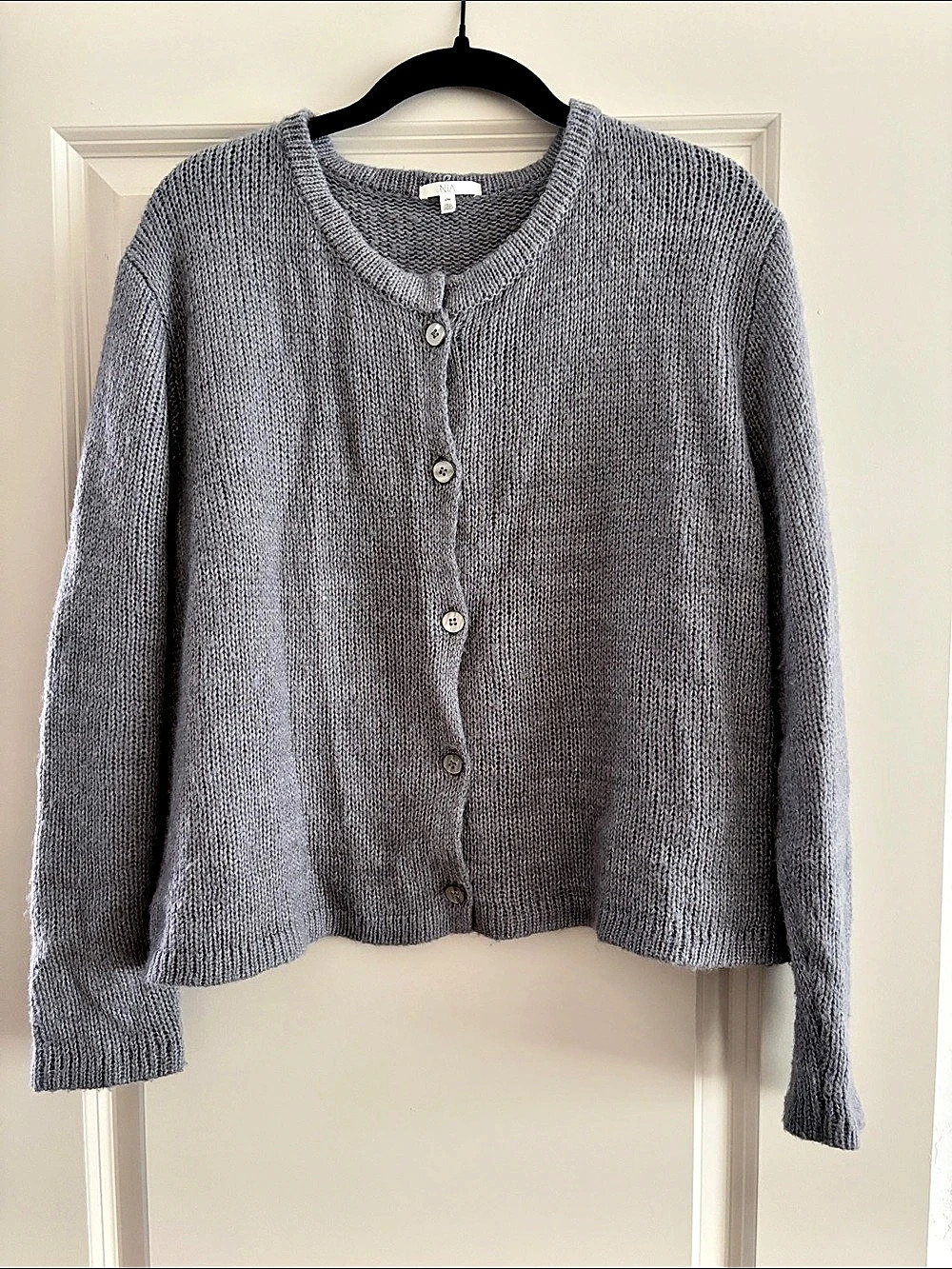 NIA Ariana Cardigan Gray Cotton Blend Size XL